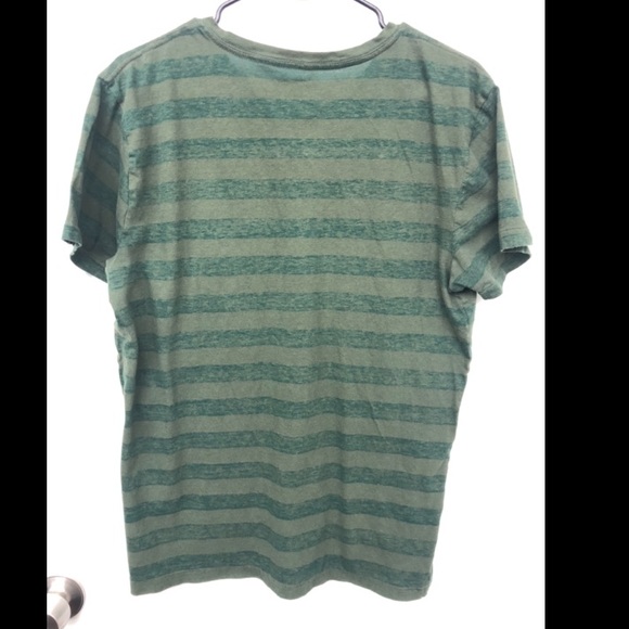 On The Byas Green Striped Pocket T-shirt - Picture 2 of 4